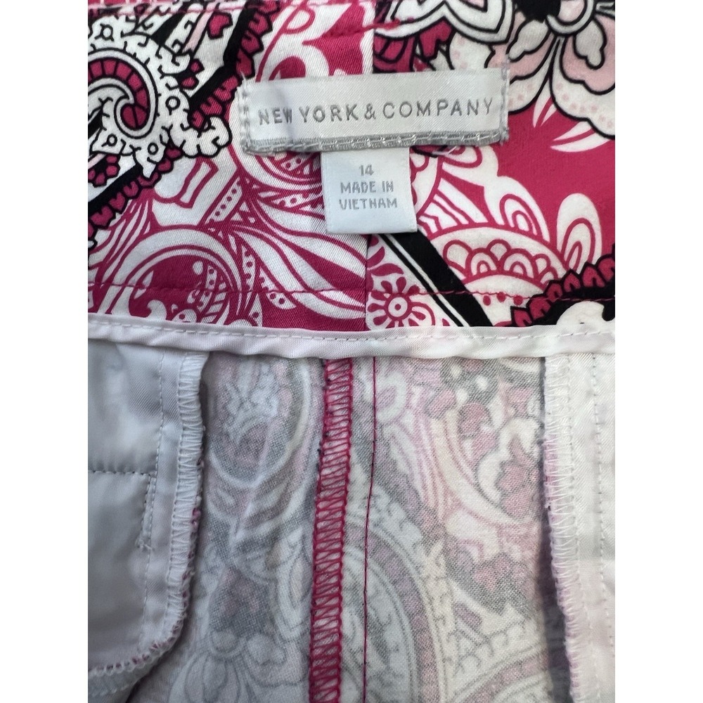 New York & Company Shorts Womens Size 14 Pink Black & White - Picture 6 of 9